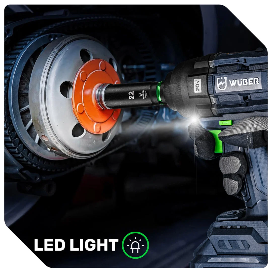 Slagmutterdragare 20 V 1000 Nm 1/2" kolborstfri