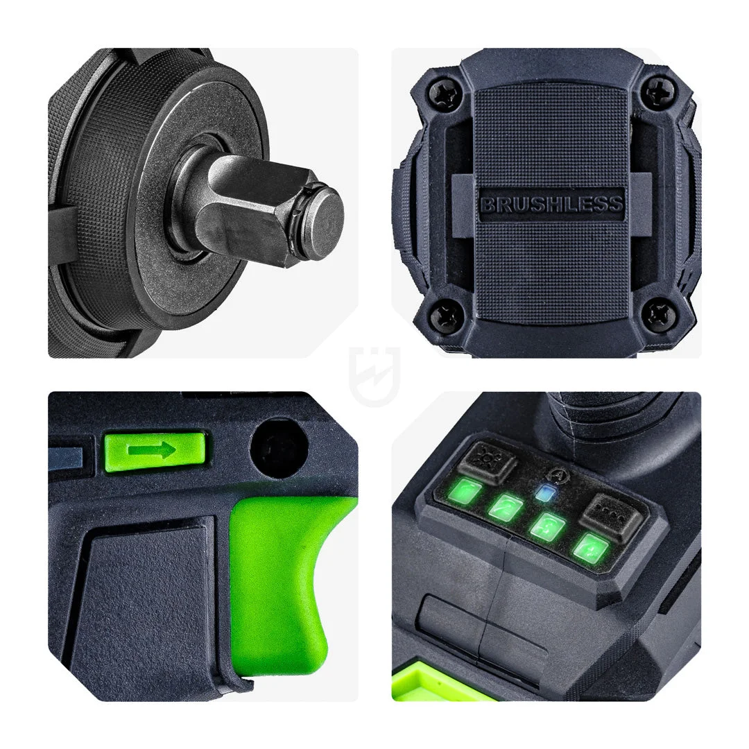 Slagmutterdragare 20 V 1000 Nm 1/2" kolborstfri