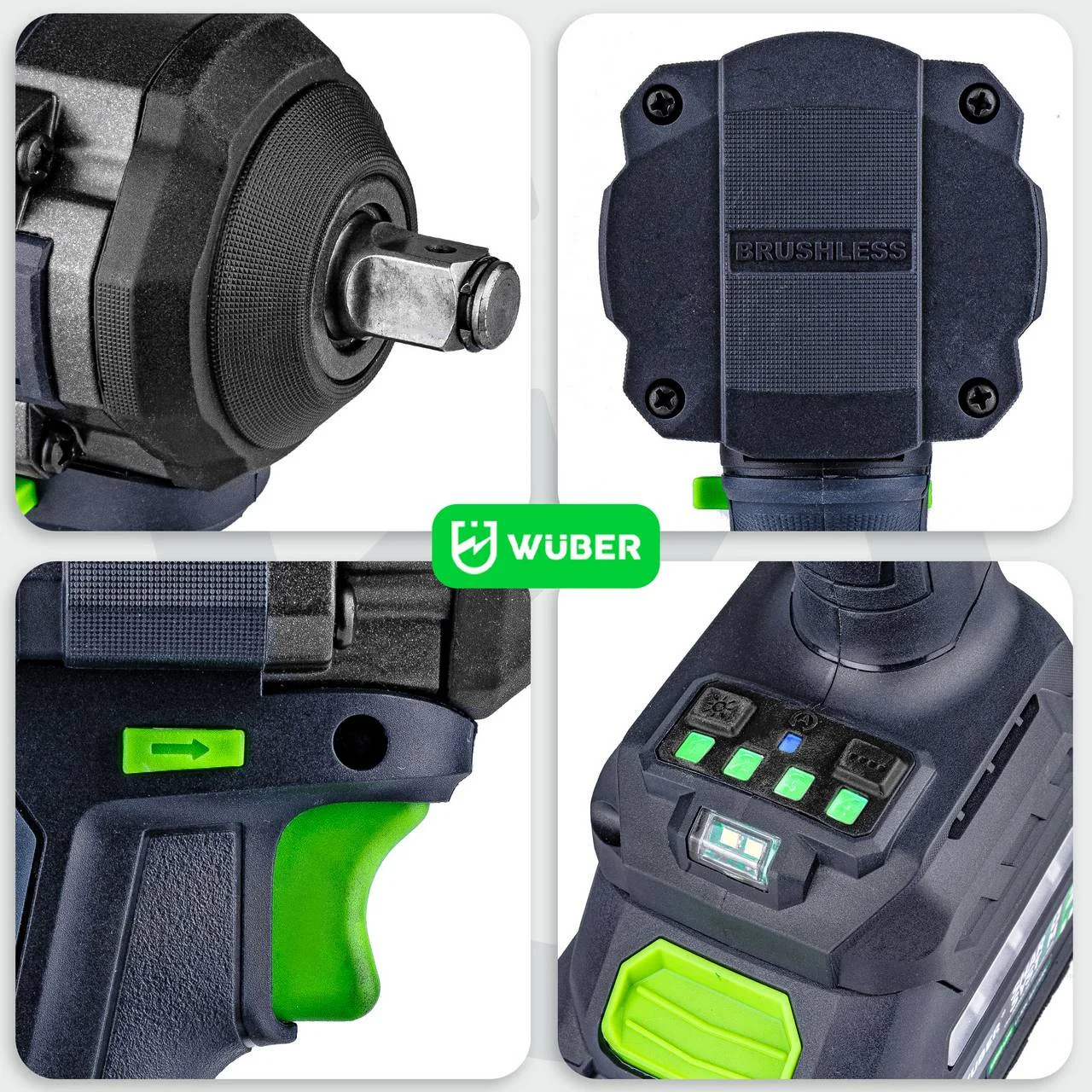 Mutterdragare 20 V, 600 Nm, 1/2" fäste