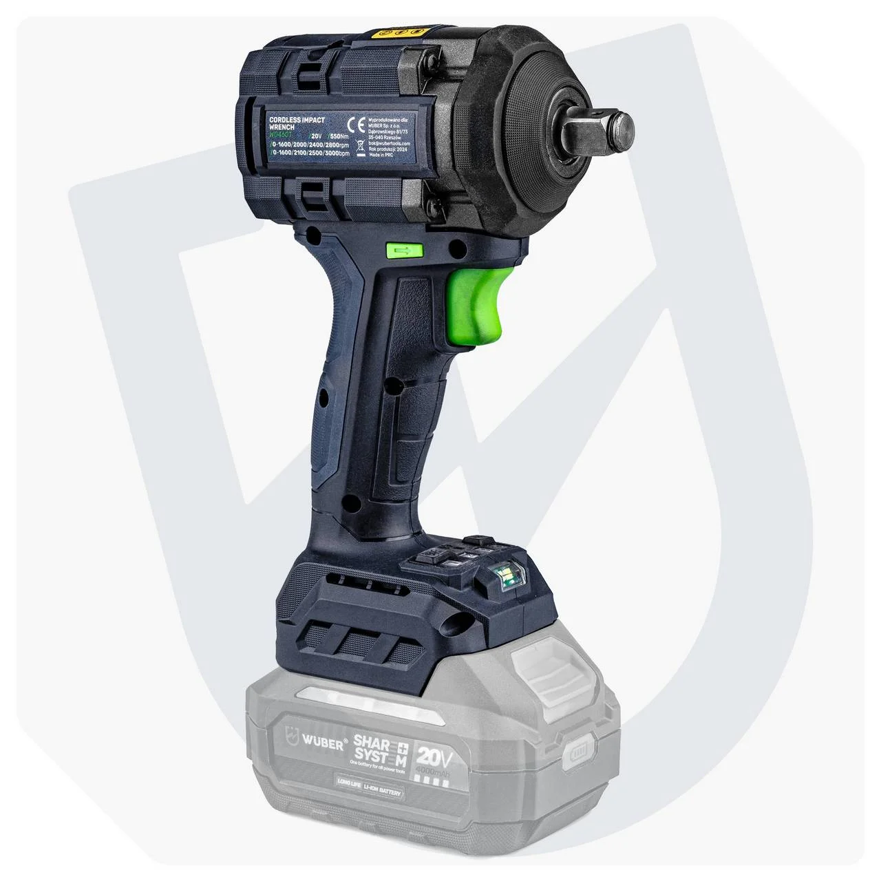 Mutterdragare 20 V, 600 Nm, 1/2" fäste