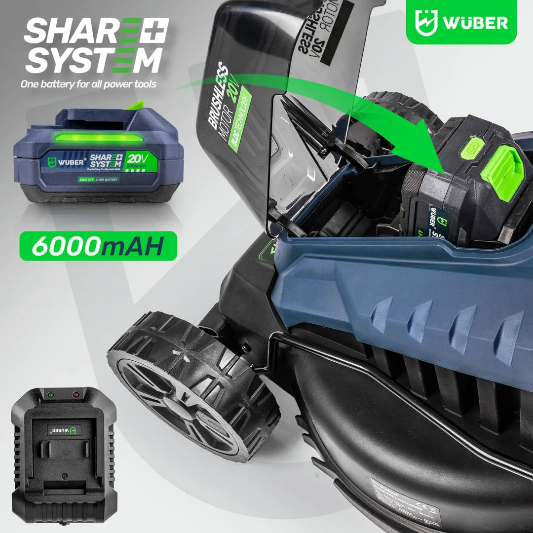 Batteridriven gräsklippare 32 cm 20 V, 6,0 Ah