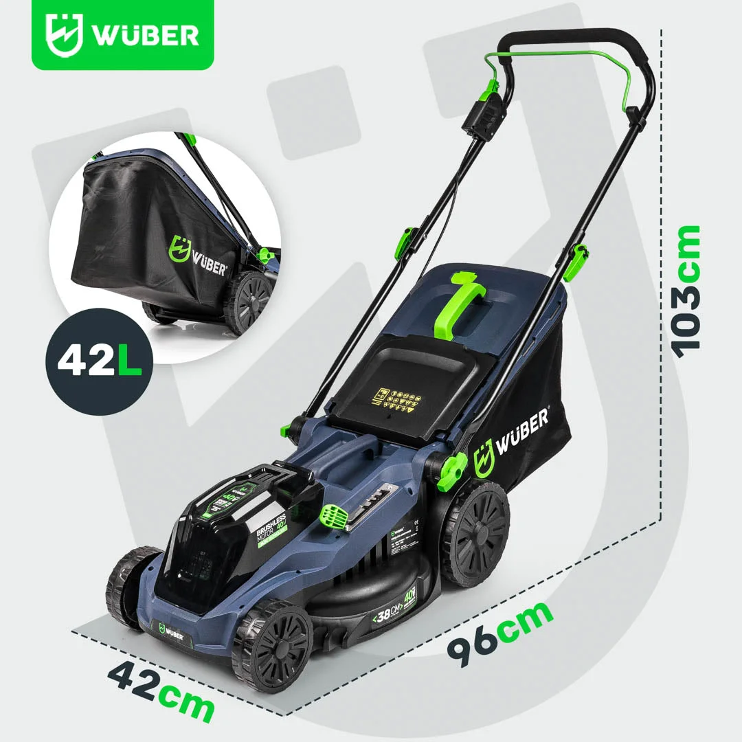 Batteridriven gräsklippare 38 cm 40 V