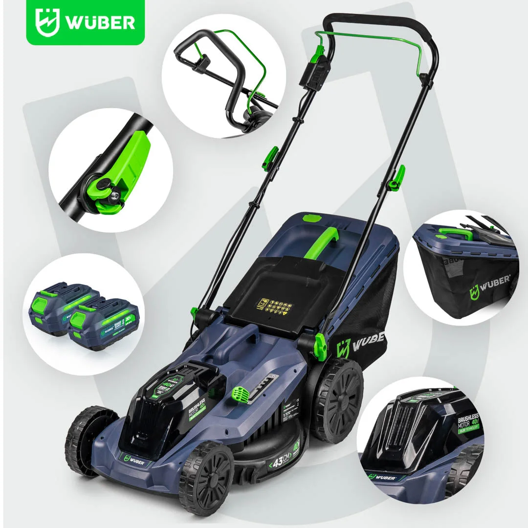 Cordless lawn mower 43 cm 40 V