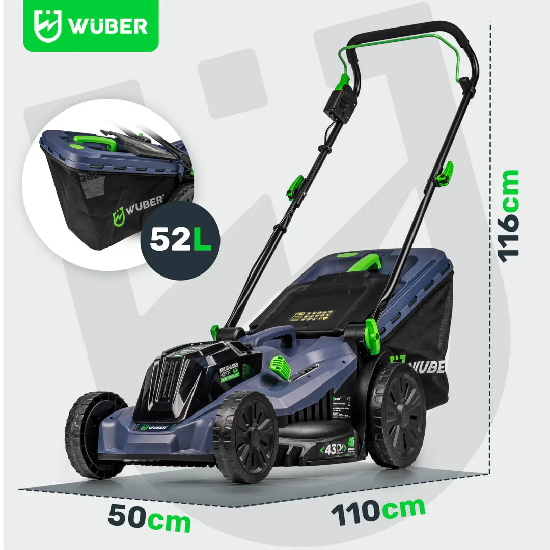 Cordless lawn mower 43 cm 40 V