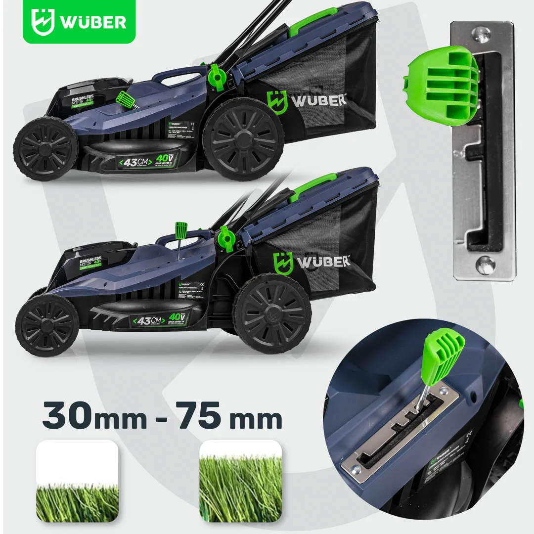 Cordless lawn mower 43 cm 40 V