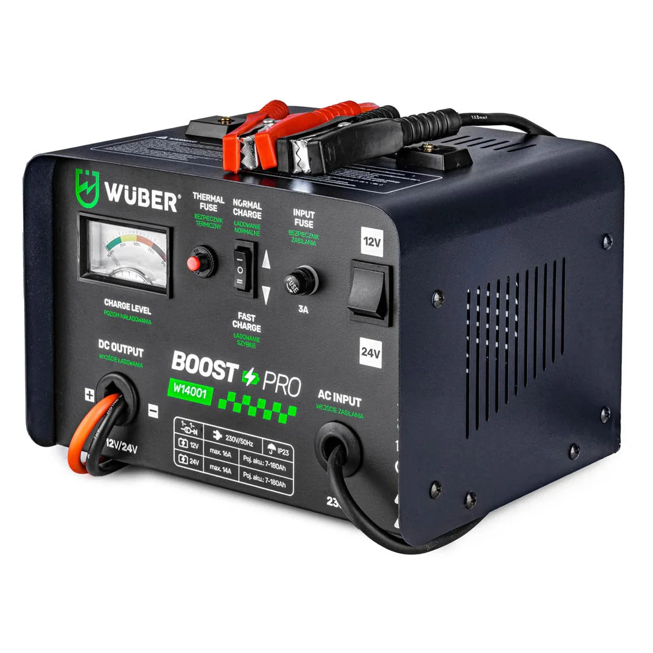 Batteriladdare 12/24 V 16 A, 7-180 Ah