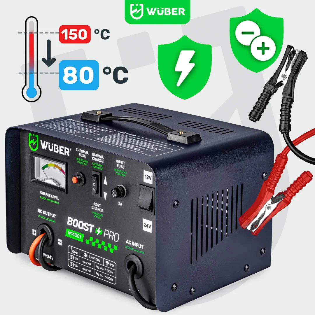 Batteriladdare 12/24 V 16 A, 7-180 Ah