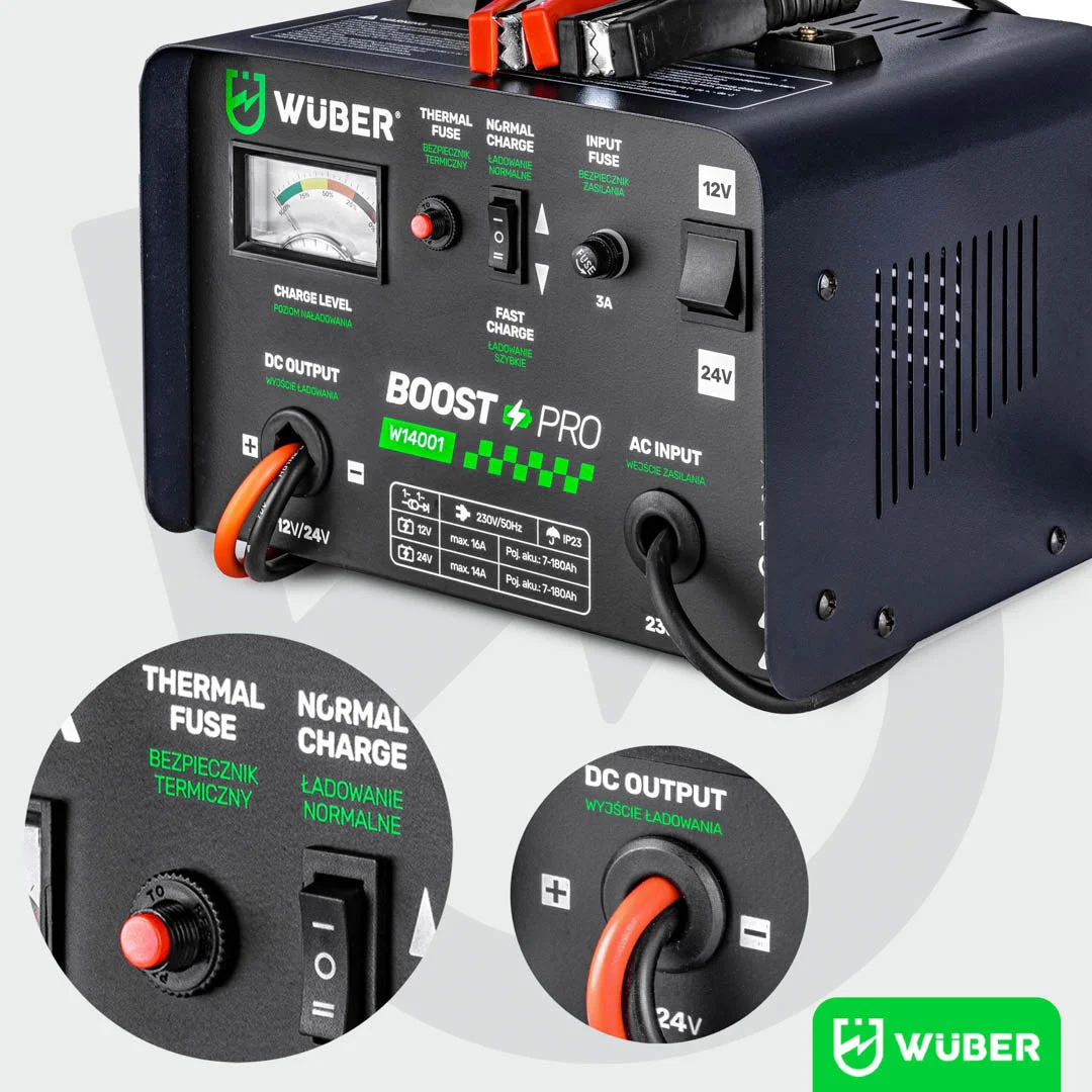 Batteriladdare 12/24 V 16 A, 7-180 Ah