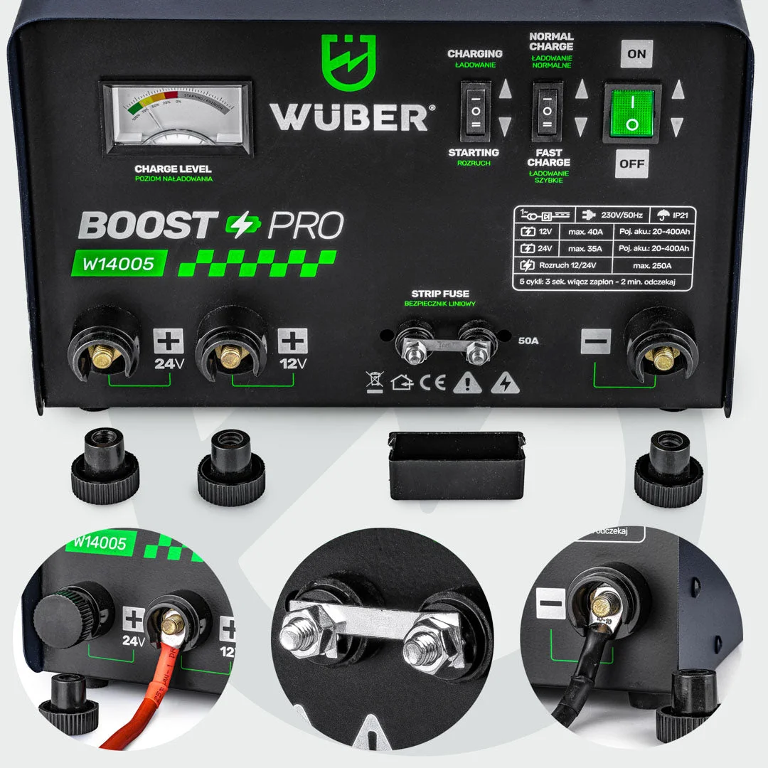 Batteriladdare med startfunktion 40 A 12/24 V