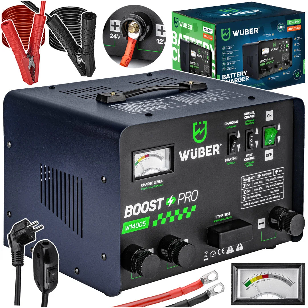 Batteriladdare med startfunktion 40 A 12/24 V