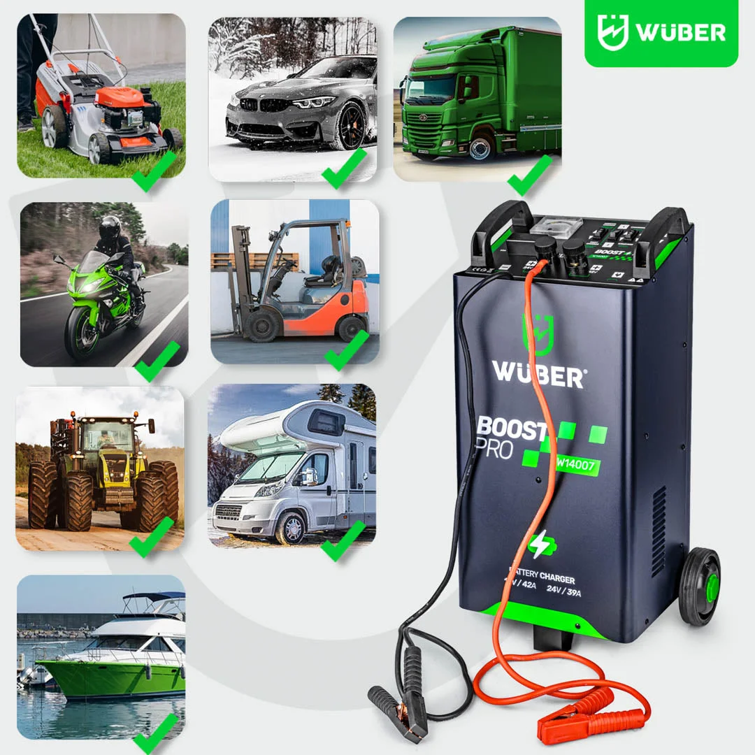 Batteriladdare med start 42 A 12/24 V