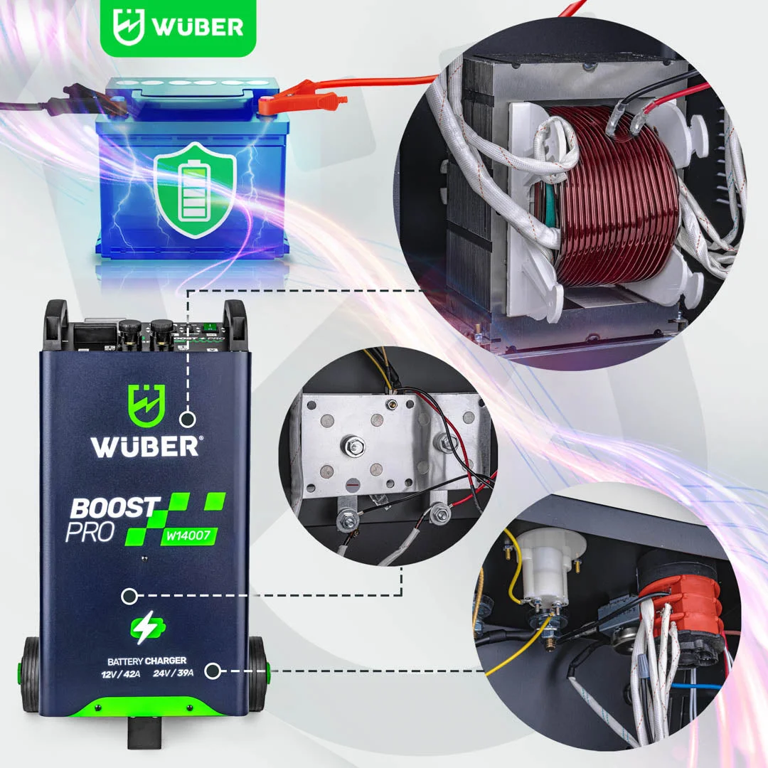 Batteriladdare med start 42 A 12/24 V