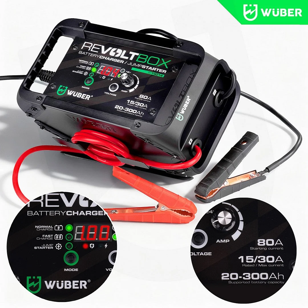 Batteriladdare 30 A 12/24 V, startström 80 A
