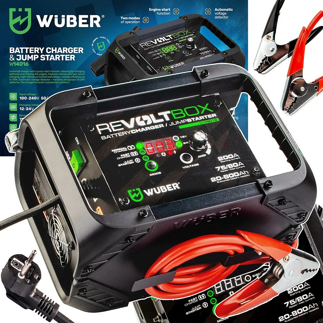 Battery Charger 80 A 12/24 V, 200 A Start Current