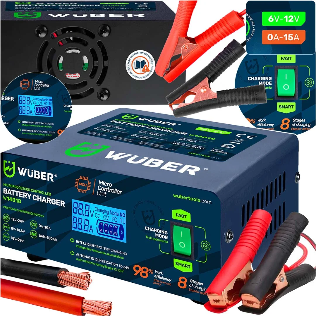 Battery Charger 12/24 V 10 A, 6–150 Ah