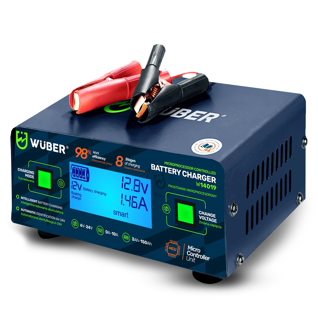 Batteriladdare 6-24 V 10 A, 3-150 Ah