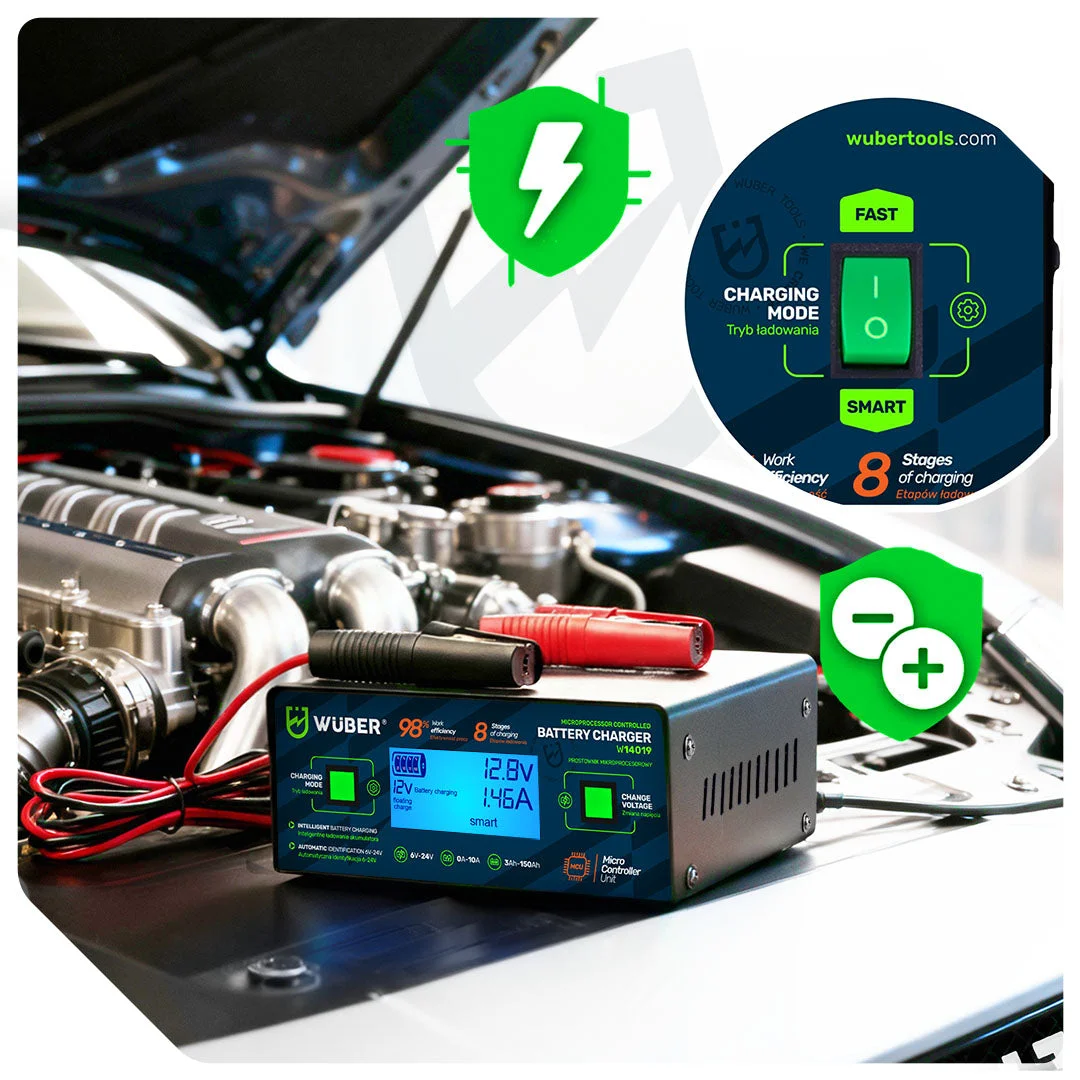 Batteriladdare 6-24 V 10 A, 3-150 Ah