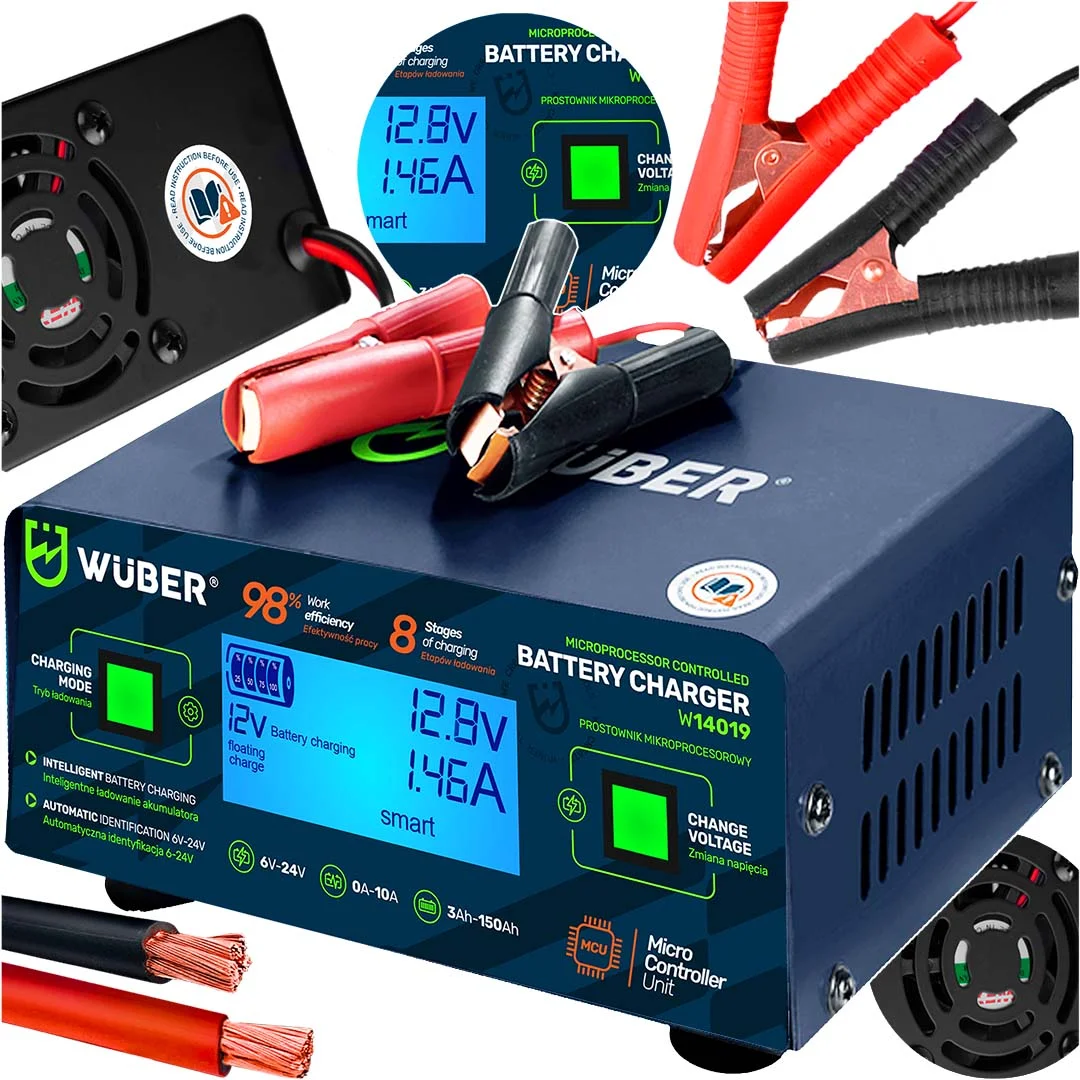 Batteriladdare 6-24 V 10 A, 3-150 Ah