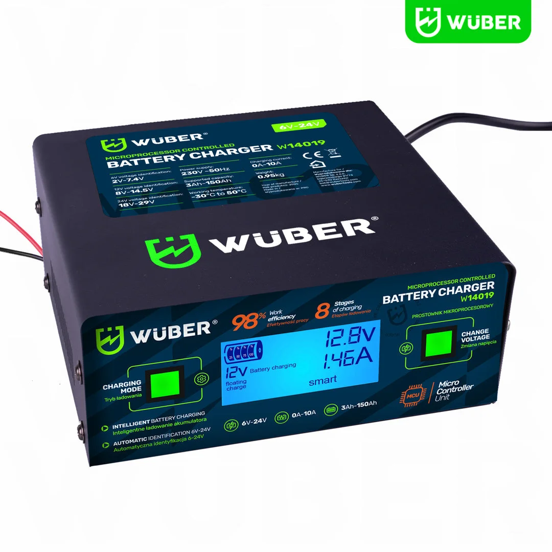 Batteriladdare 6-24 V 10 A, 3-150 Ah