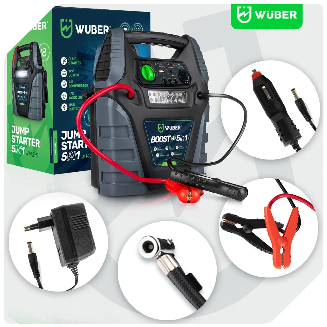 Starthjälp med kompressor 5-i-1, 12 V 900 A
