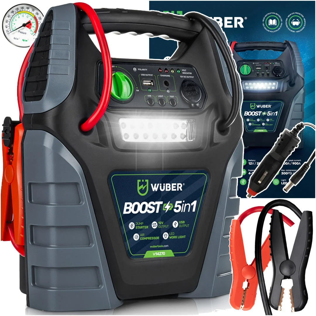 Starthjälp med kompressor 5-i-1, 12 V 900 A
