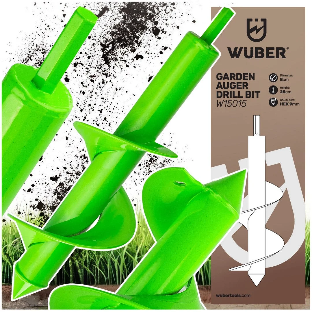 Earth auger 80x250 mm stainless, 3-pack