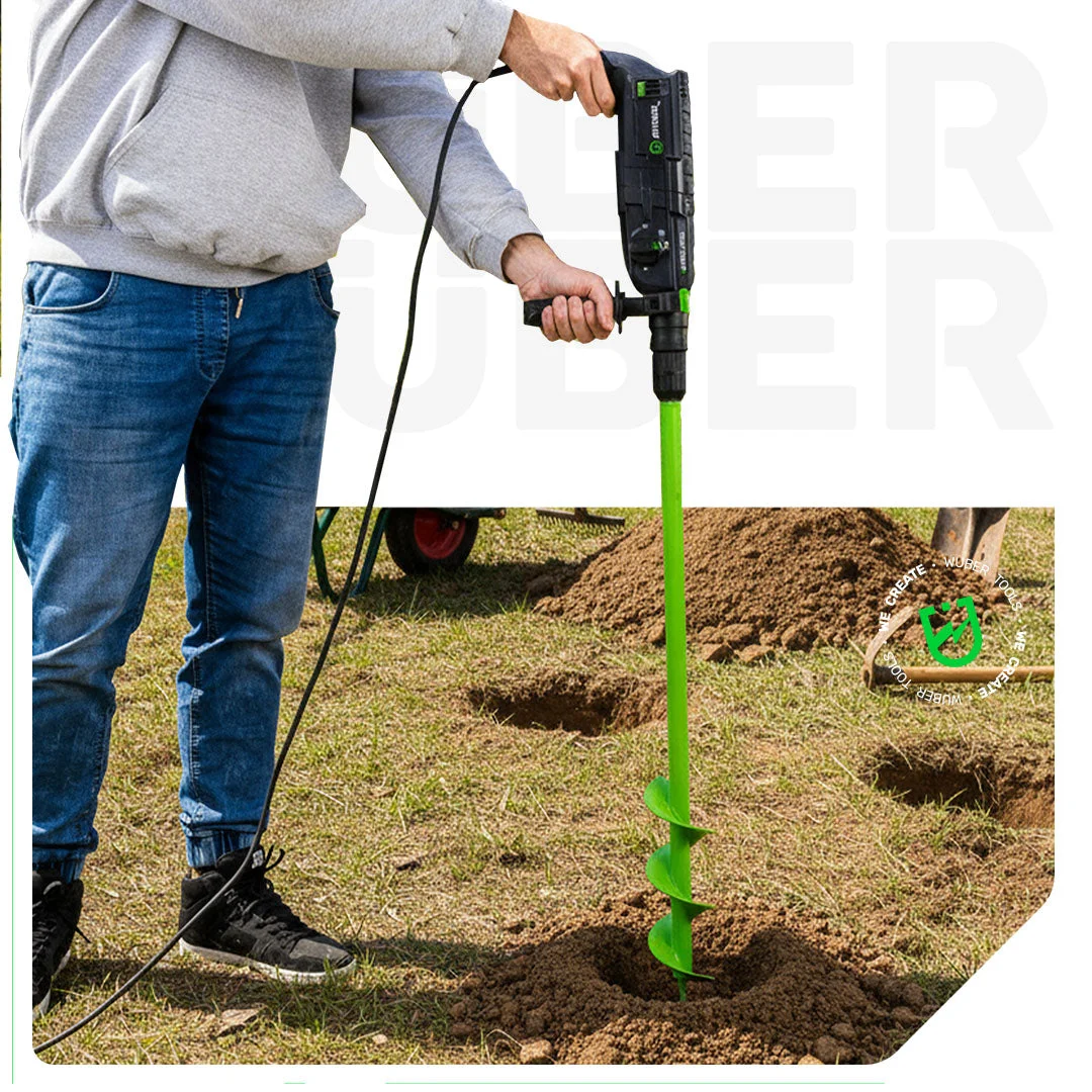Earth Auger 100x600 mm Stainless Steel, 2-Pack