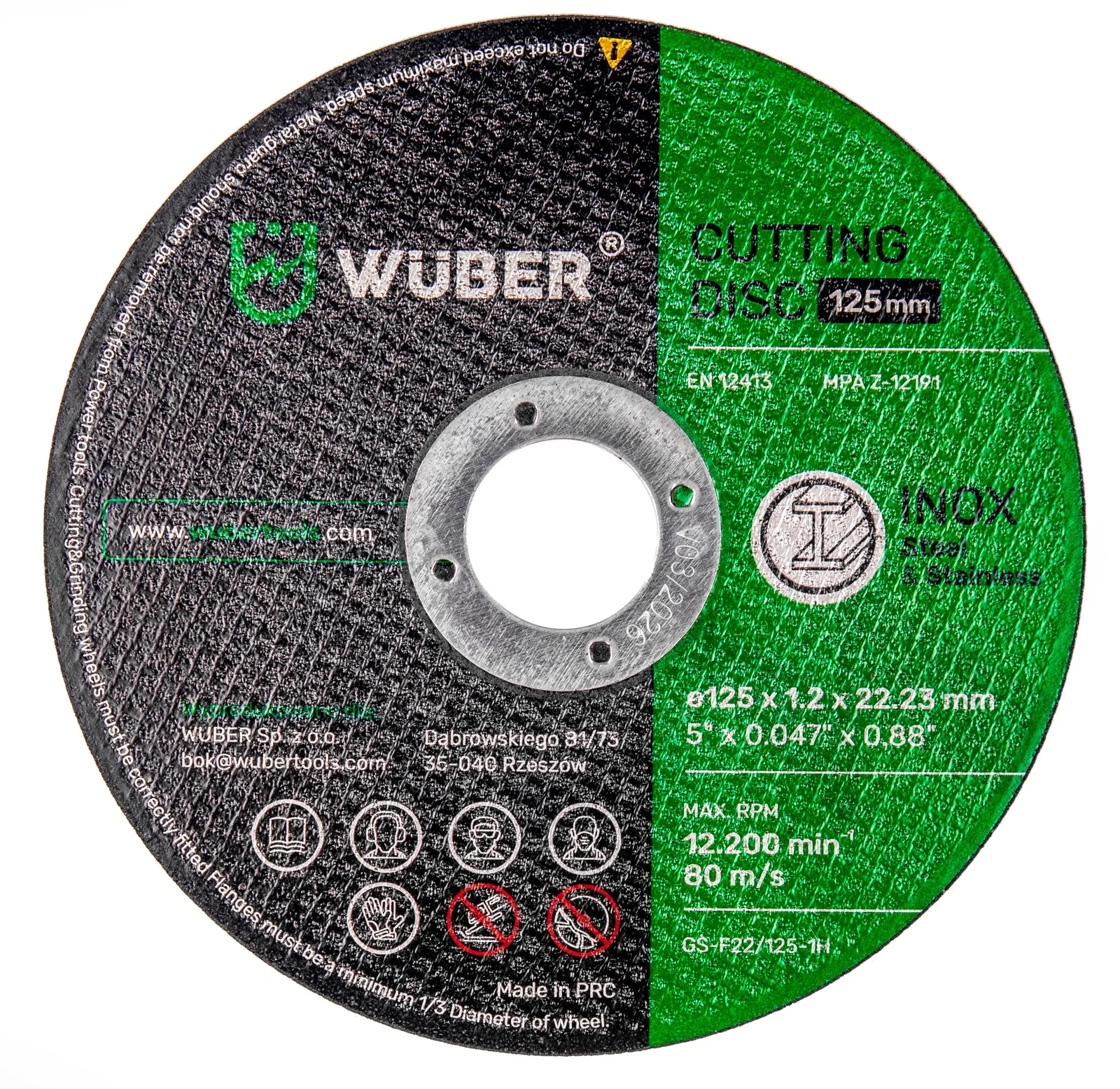Metal cutting disc 125x1.2 mm, 50 pcs