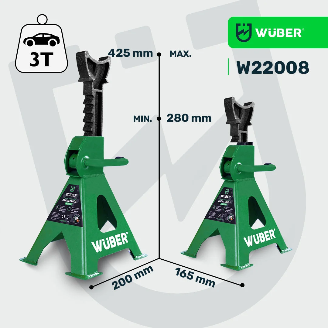 Axle Stands 3000 kg, 280-425 mm, 2 pcs