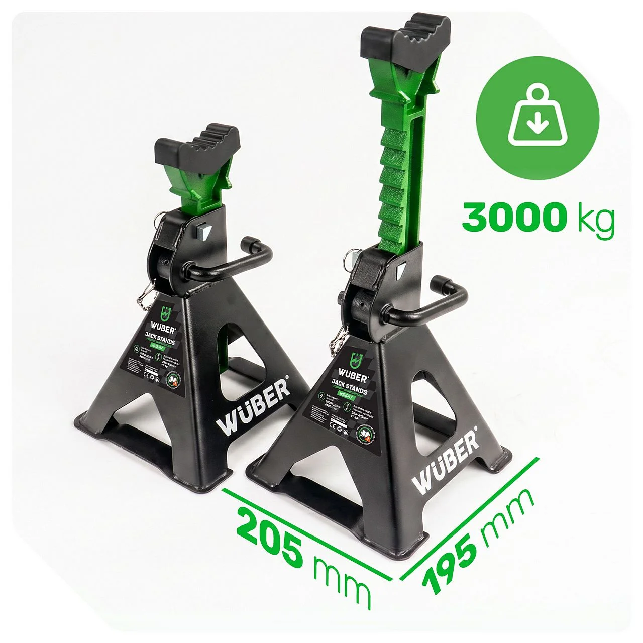Axle Stands 3 t 285-415 mm 2 pcs