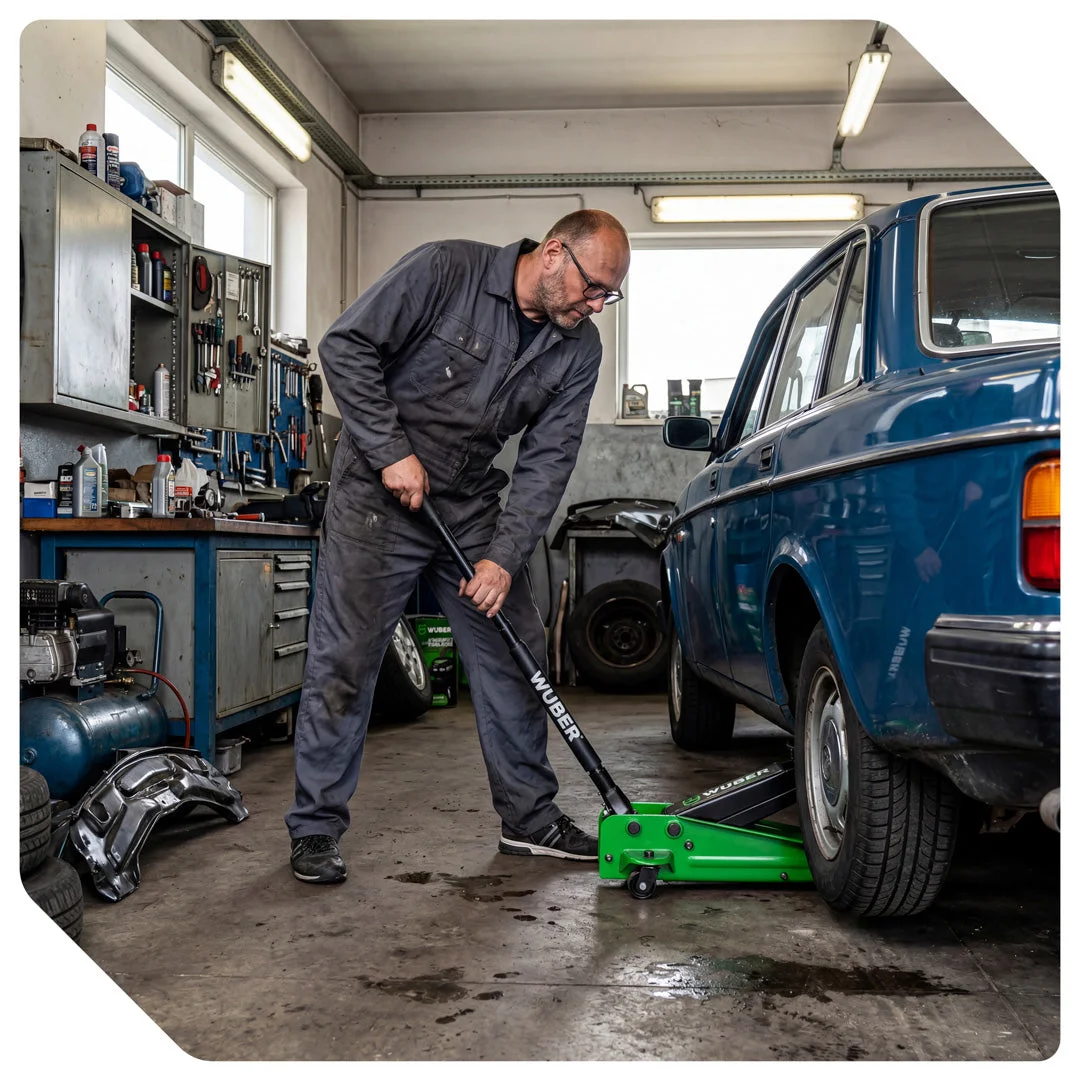 Low-profile garage jack 3 t, 140-460 mm
