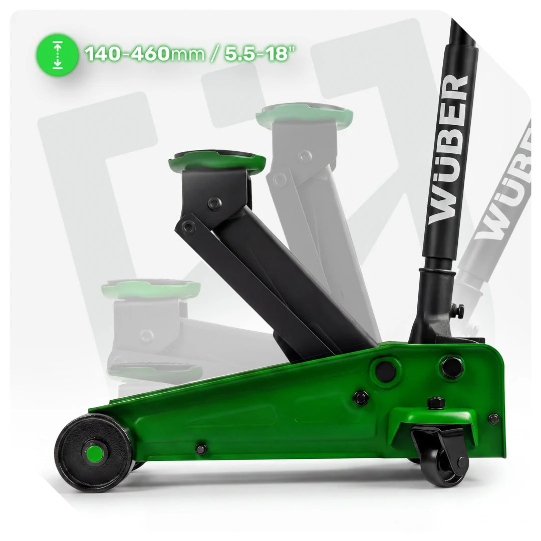 Low-profile garage jack 3 t, 140-460 mm