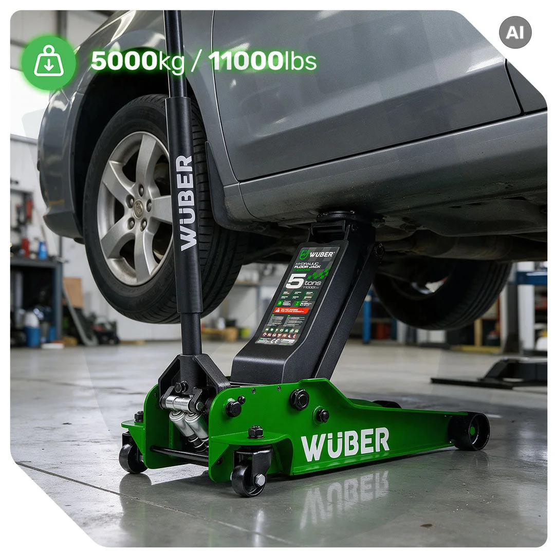 Low profile garage jack 5 t, 95–550 mm