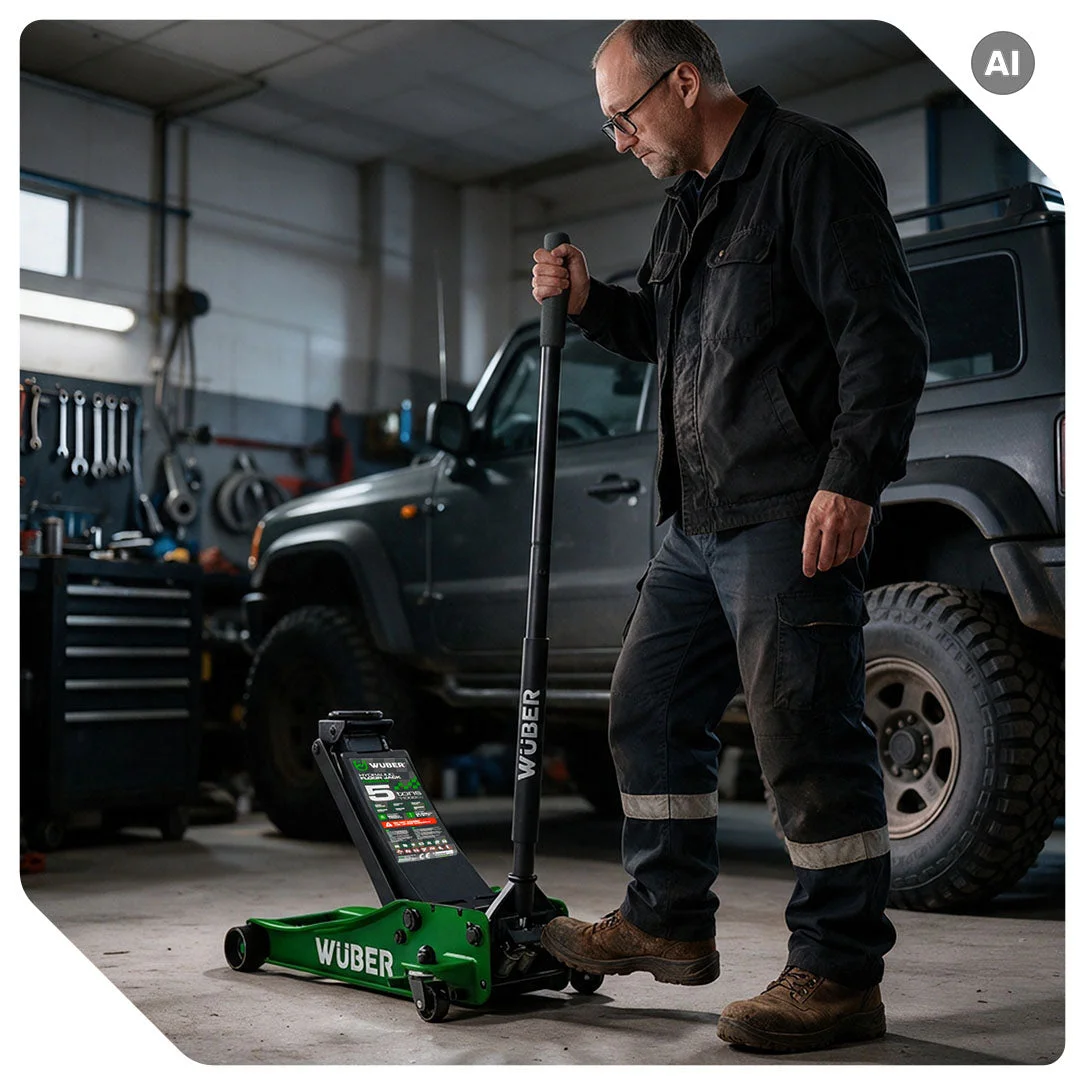 Low profile garage jack 5 t, 95–550 mm