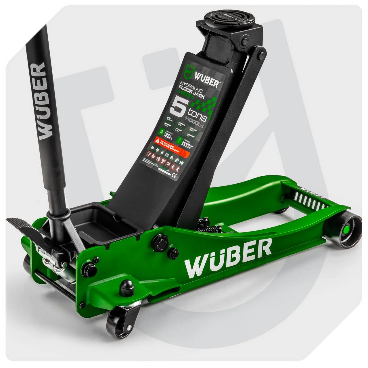 Low profile garage jack 5 t, 96–595 mm