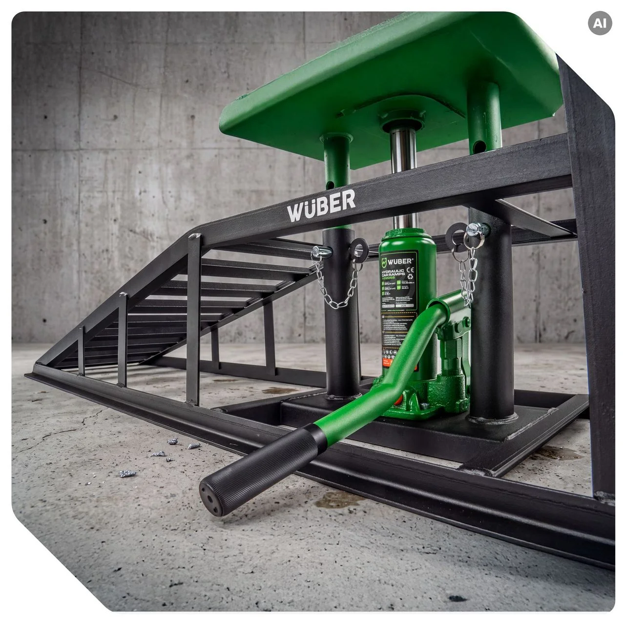 Car ramps with hydraulic jacks 5 t, 2 pcs