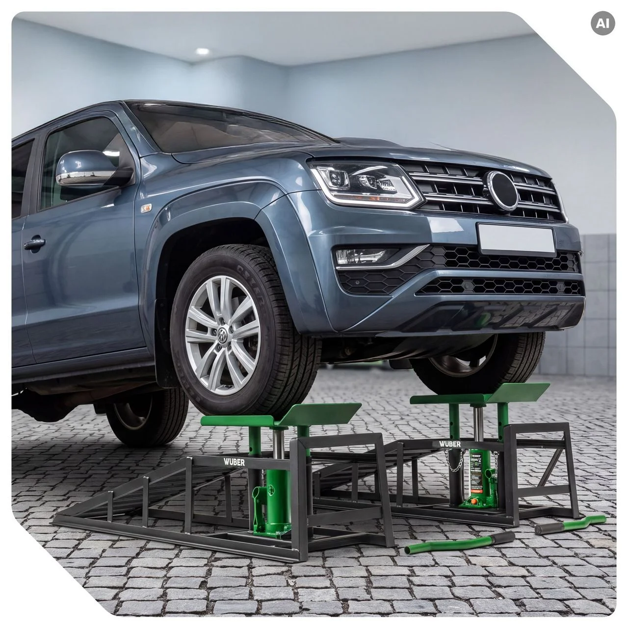 Car ramps with hydraulic jacks 5 t, 2 pcs