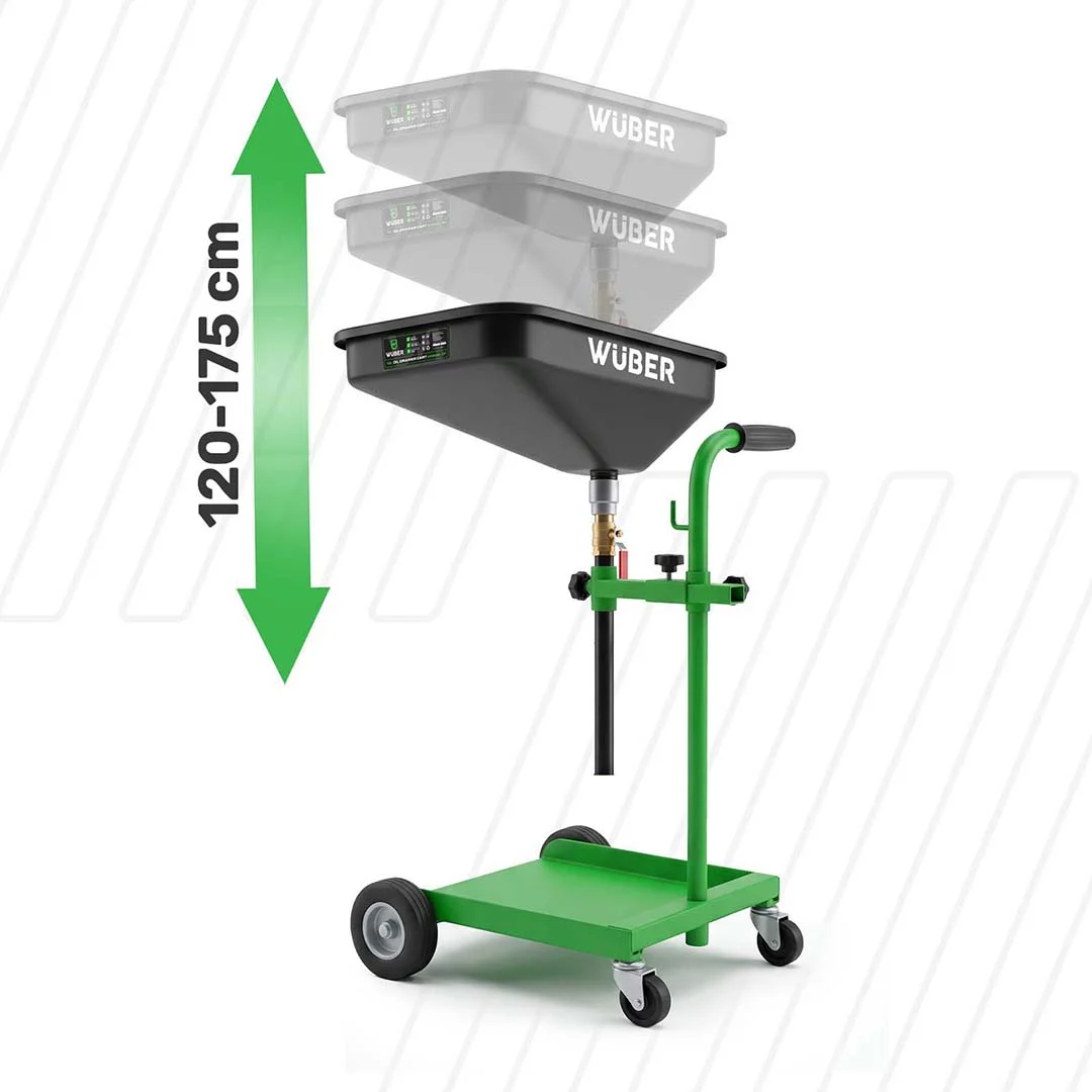 Oil Drain Trolley 120-175 cm, 25 l Container