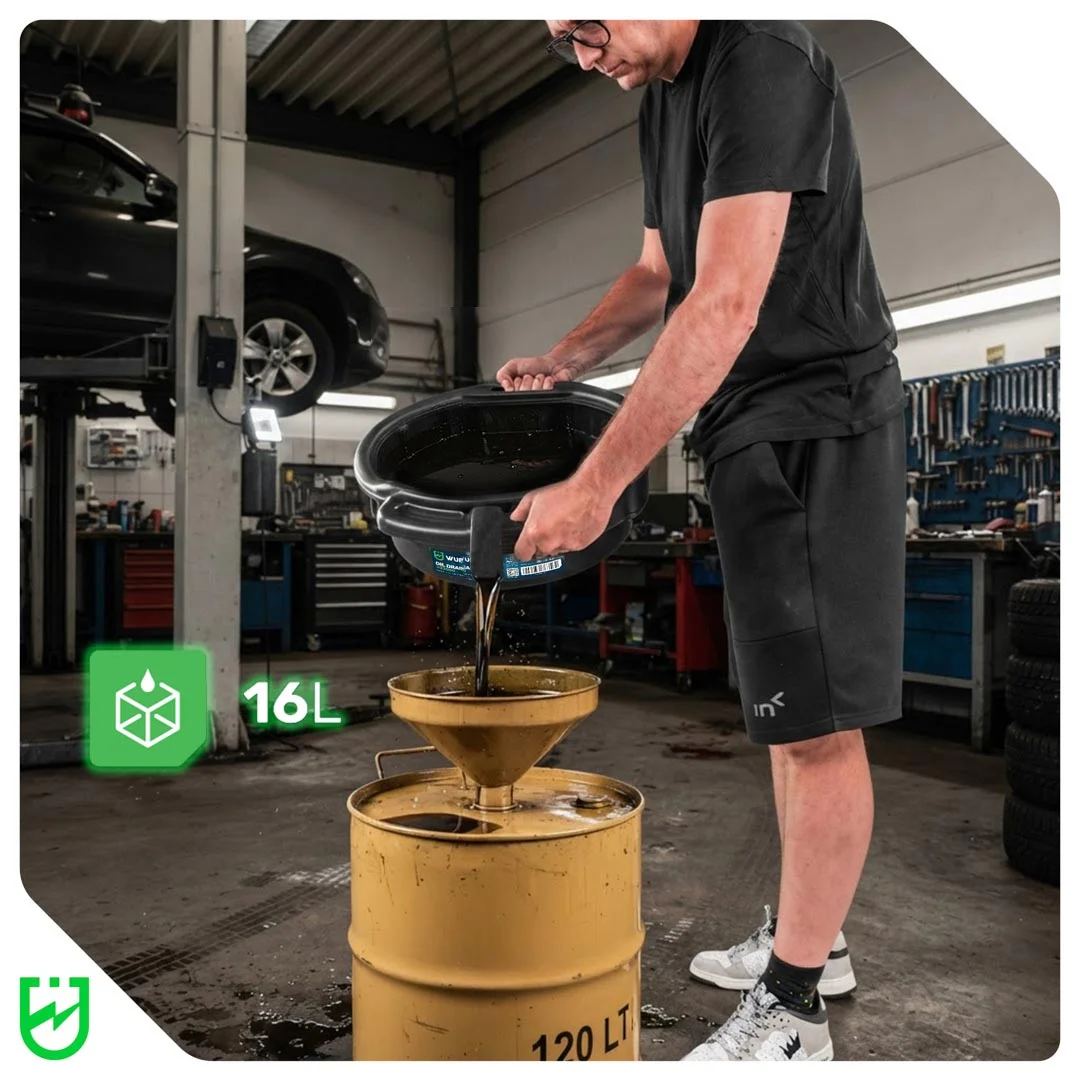 Oljeuppsamlare 16 l med tratt, 2-pack