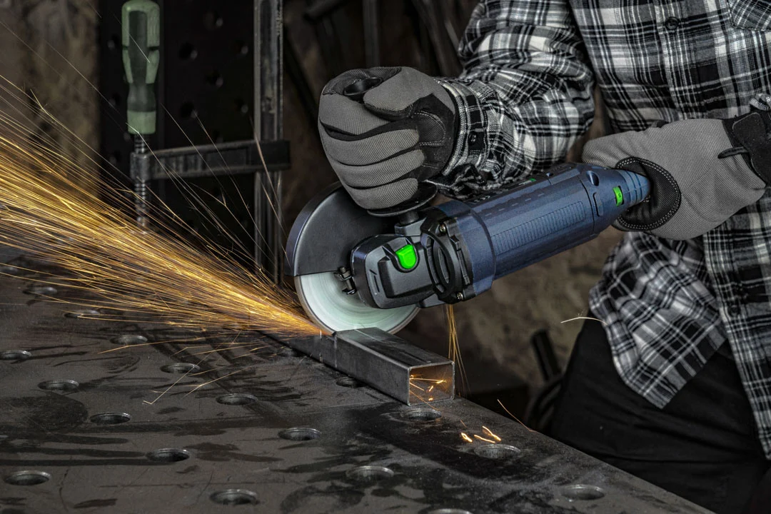 Angle Grinder 1200 W 125 mm, Variable Speed + 10 Discs
