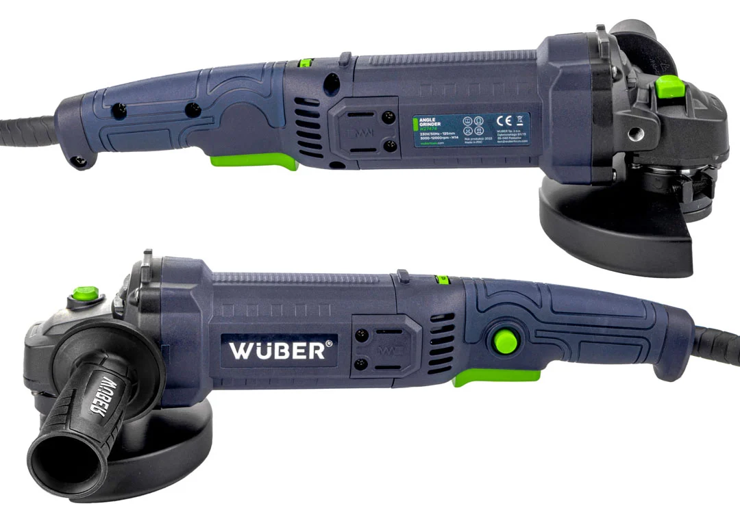 Angle Grinder 1200 W 125 mm, Variable Speed + 10 Discs