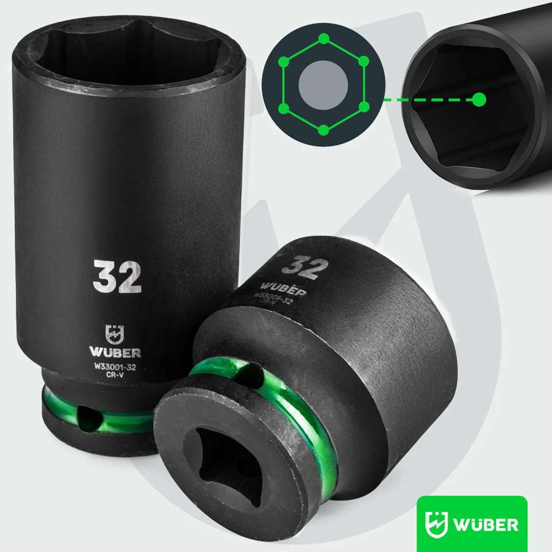 Slaghylssats 1/2" sexkant 8-32 mm, 35 delar