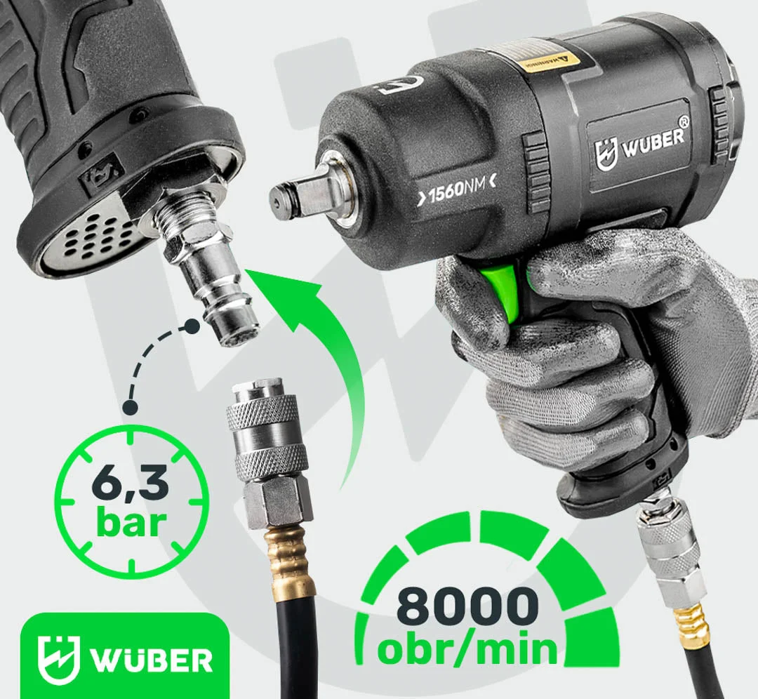 Mutterdragare 1/2" 1560 Nm, tryckluft