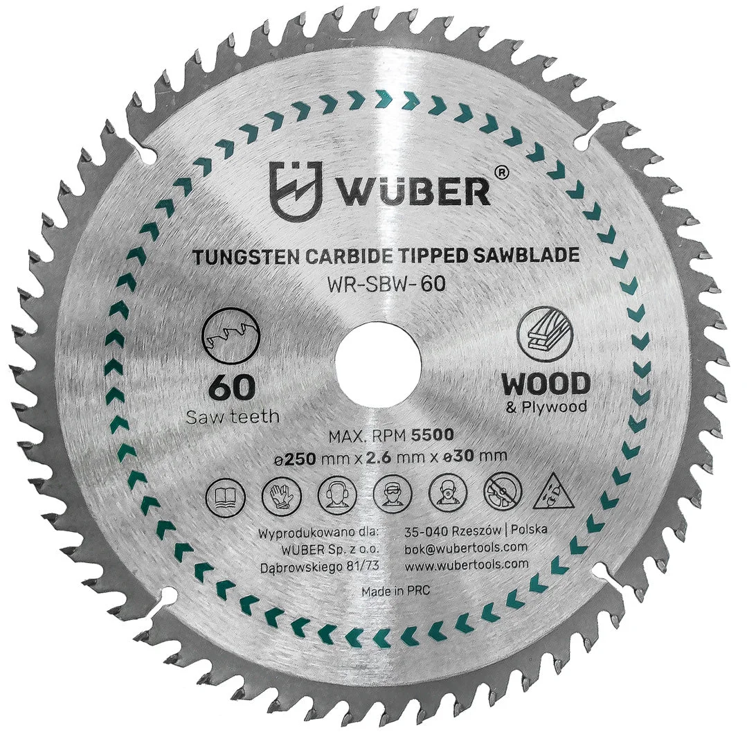 Sågklinga trä 250x30 mm 60 tänder 2-pack