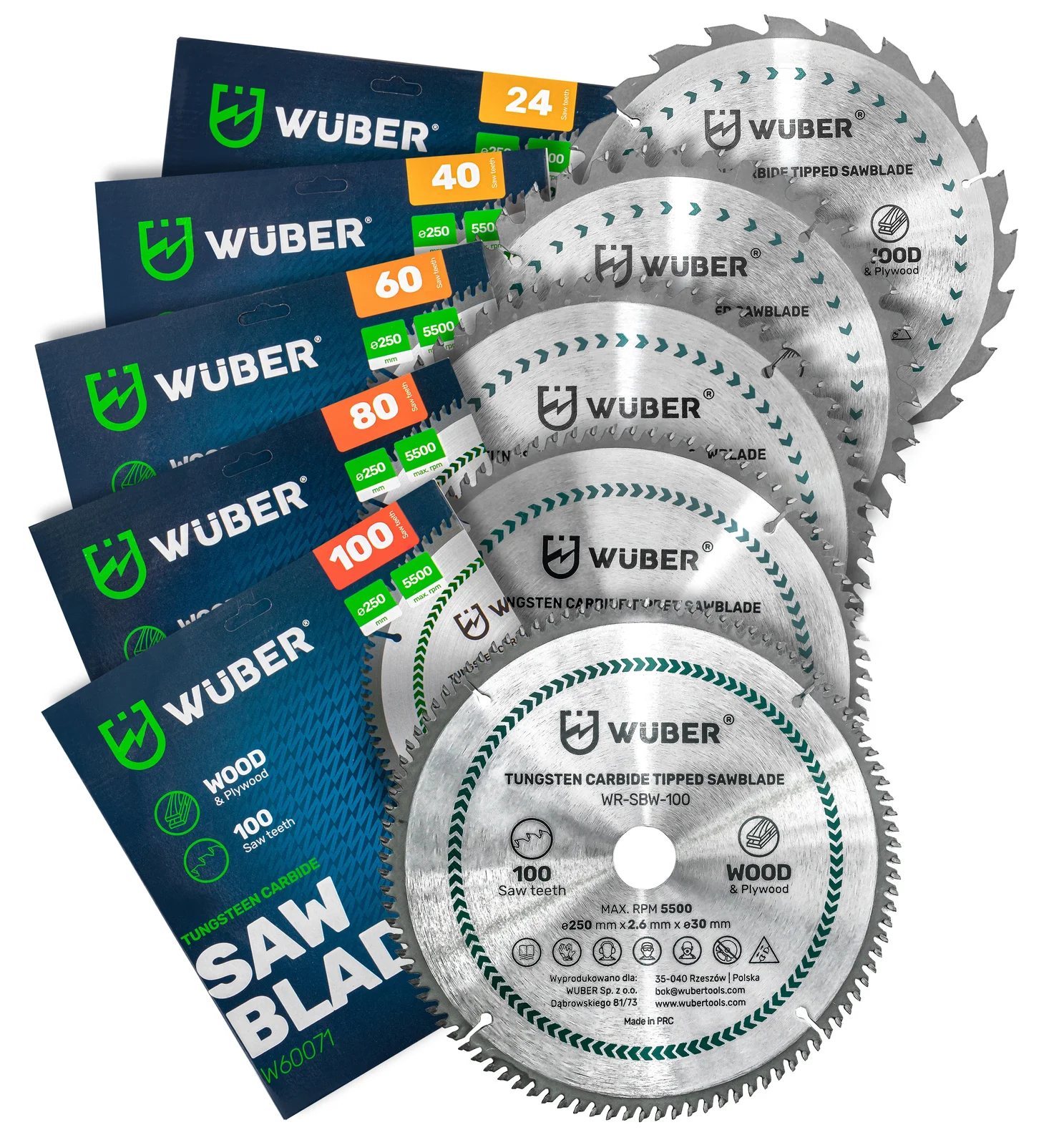 Sågklinga trä 250x30 mm 60 tänder 2-pack