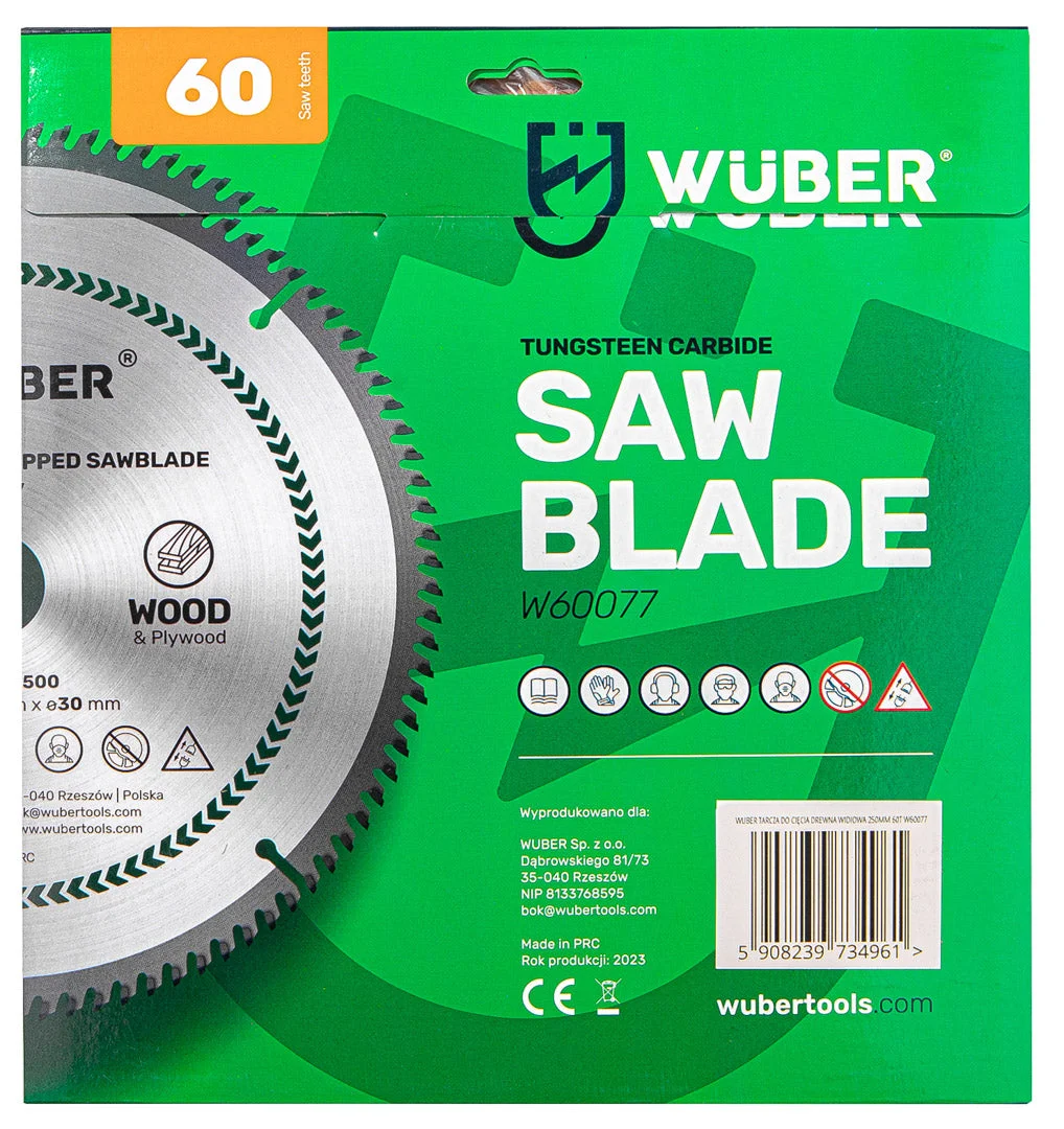 Sågklinga trä 250x30 mm 60 tänder 2-pack